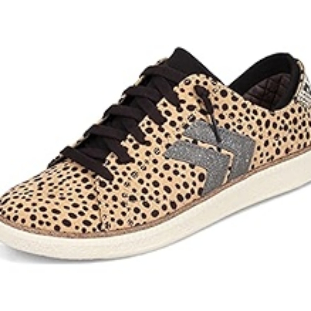 Dr. Scholl's Tan and Black Polka Dot Sneakers